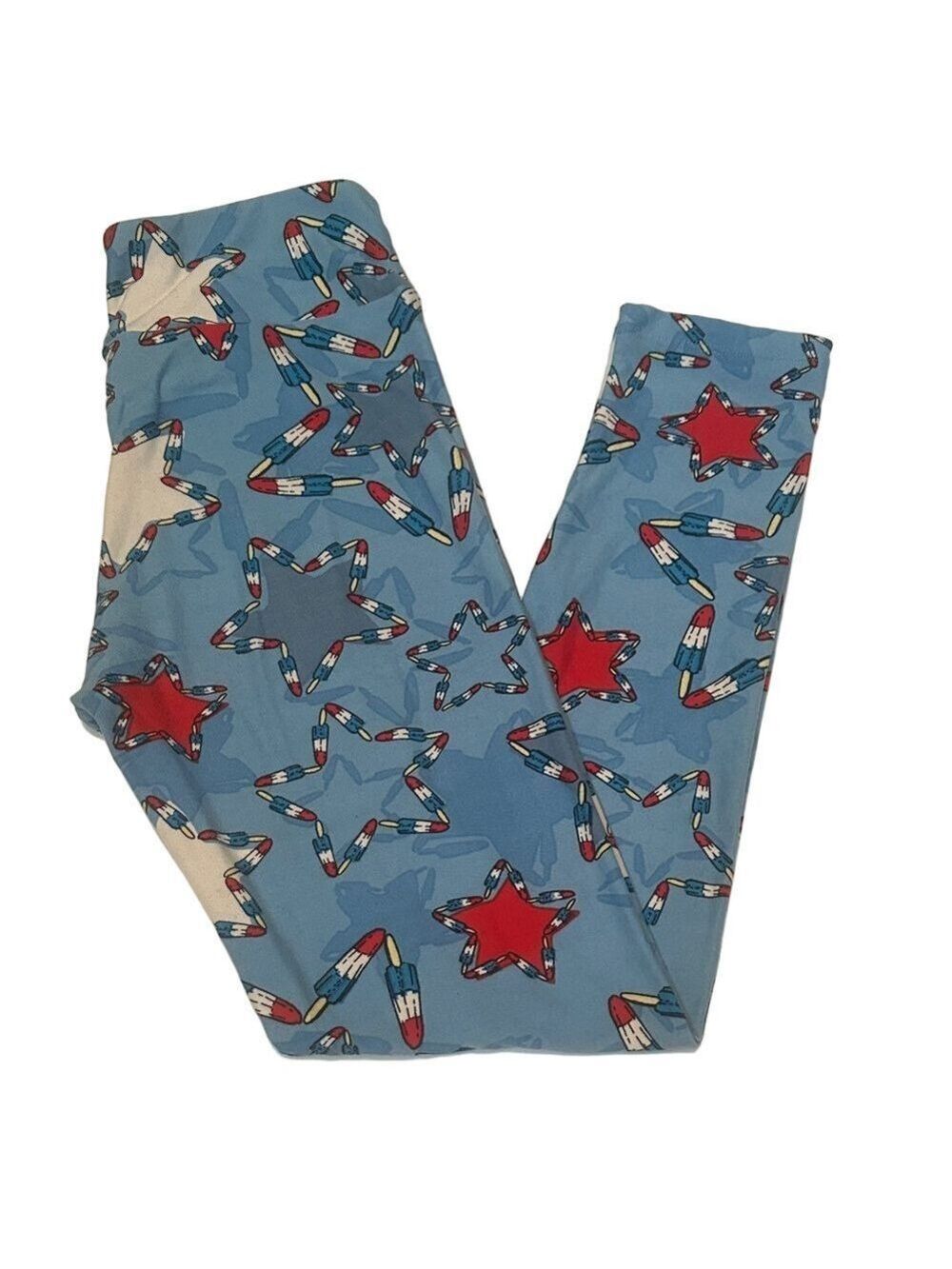 LuLaRoe Blue Star Patterned one Size Leggings